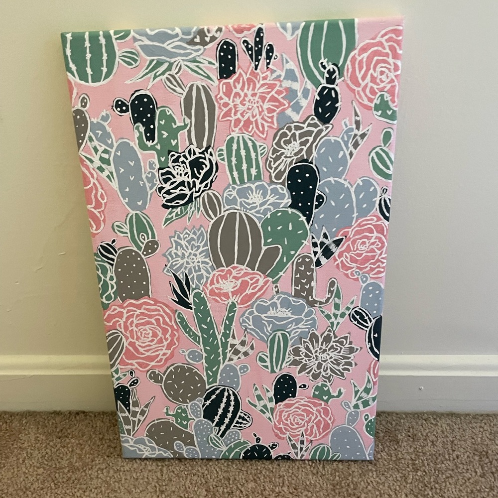Hand painted Succulent Canvas wall Art